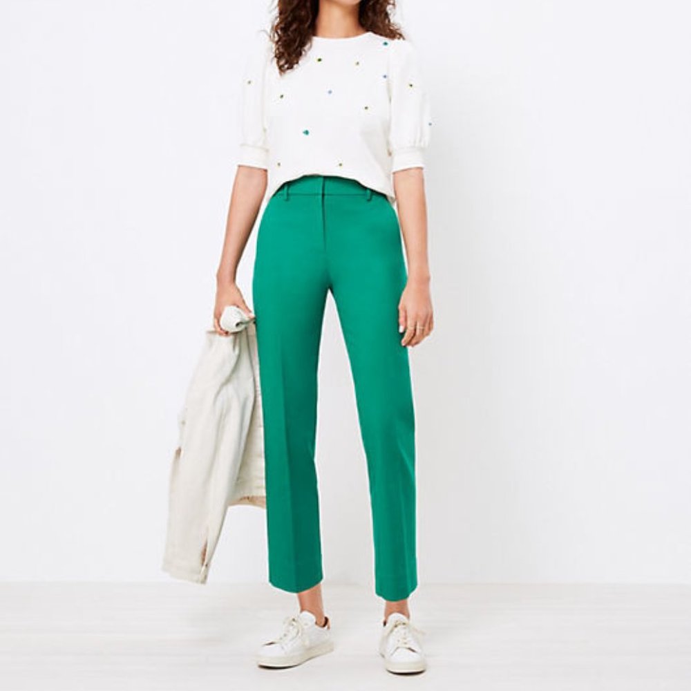 NWT Loft Perfect Straight Pants, Kelly Green